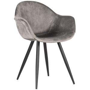 Eetkamerstoel Forli - Grijs - Fluweel