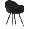 0eetkamerstoel forli zwart fluweel zwart metaal 60x58x83 cm perspectief
