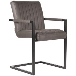 LABEL51 Eetkamerstoel Milo - Antraciet - Microfiber