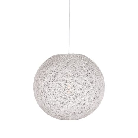 0hanglamp twist wit vlas 30x30x30 cm voorkant aan 1 0hanglamp twist wit vlas 30x30x30 cm voorkant aan 1