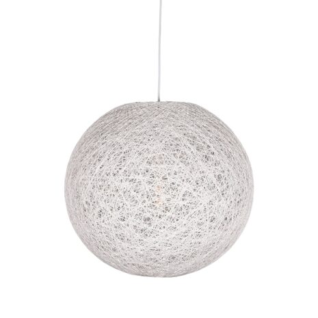 0hanglamp twist wit vlas 45x45x45 cm voorkant aan 1