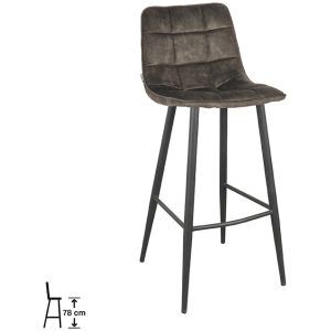 LABEL51 Barkruk Jelt - Hunter - Velours - Zithoogte 78