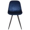 1Eetkamerstoel Capri Blauw Fluweel 46x56x88 Cm Voorkant 1Eetkamerstoel Capri Blauw Fluweel 46x56x88 Cm Voorkant