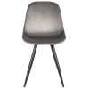1Eetkamerstoel Capri Grijs Fluweel 46x56x88 Cm Voorkant