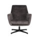 1Fauteuil Toby Antraciet Velours 75x80x85 cm Voorkant