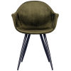 1eetkamerstoel forli army fluweel zwart metaal 60x58x83 cm vooraanzicht