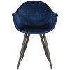 1eetkamerstoel forli blauw fluweel zwart metaal 60x58x83 cm vooraanzicht 1eetkamerstoel forli blauw fluweel zwart metaal 60x58x83 cm vooraanzicht