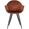 1eetkamerstoel forli rust fluweel zwart metaal 60x58x83 cm vooraanzicht