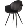 1eetkamerstoel luca zwart pp zwart metaal 58x54x85 cm perspectief 1