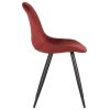 2Eetkamerstoel Capri Bordeaux Fluweel 46x56x88 Cm Zijkant