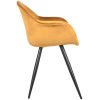 2Eetkamerstoel Forli Oker Fluweel 60x58x83 Cm Zijaanzicht
