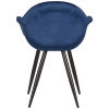 3eetkamerstoel forli blauw fluweel zwart metaal 60x58x83 cm aanzicht achter 3eetkamerstoel forli blauw fluweel zwart metaal 60x58x83 cm aanzicht achter