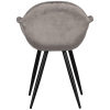 3eetkamerstoel forli grijs fluweel zwart metaal 60x58x83 cm aanzicht achter