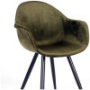 4eetkamerstoel forli army fluweel zwart metaal 60x58x83 cm detail