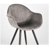 4eetkamerstoel forli grijs fluweel zwart metaal 60x58x83 cm detail