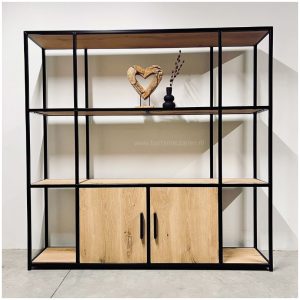 wandkast eiken met stalen frame Lauren
