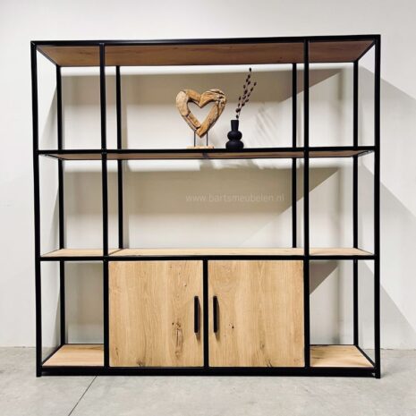 wandkast eiken met stalen frame Lauren