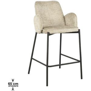 LABEL51 Barkruk Joni - Beige - Fluweel - Zithoogte 65 cm