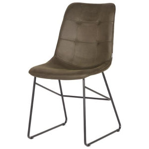 LABEL51 Eetkamerstoel Slim - Army green - Microfiber