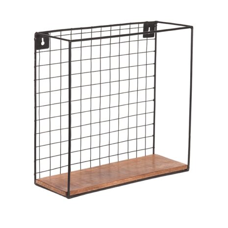 0wandrek firm zwart metaal rough mangohout 40x15x40 cm perspectief 0wandrek firm zwart metaal rough mangohout 40x15x40 cm perspectief