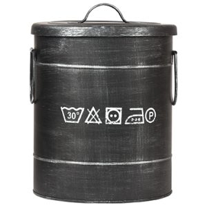 LABEL51 Wasmand met deksel - Zwart Metaal - S