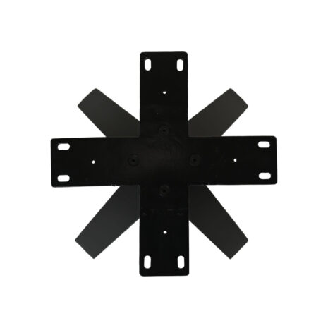 bovenaanzicht Tafelpoot Crow - 80x80x72 - Gepoedercoat zwart - Metaal