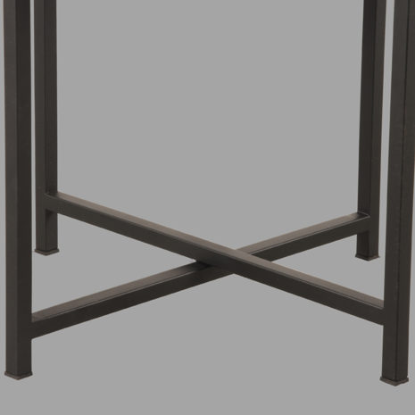 detail onderstel bijzettafel dox zwart metaal