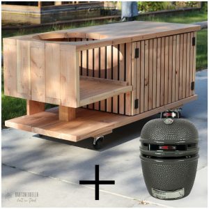 Buitenkeuken latjes Douglas + Medium Kamado Grill Guru