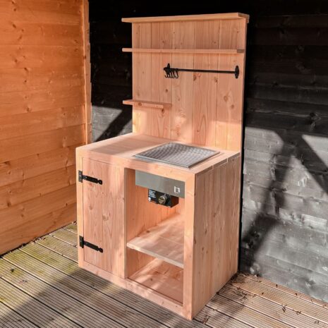 Douglas houten tuinkast gasbarbecue inbouwset Flame Douglas houten tuinkast + gasbarbecue inbouwset- Flame