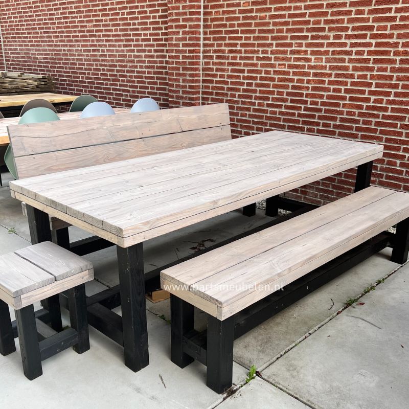 douglas houten tuinset vigo met banken en kruk in de grey olie douglas houten tuinset vigo met banken en kruk in de grey olie