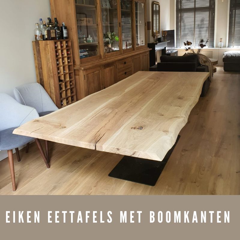 eiken eettafels met boomkanten eiken eettafels met boomkanten