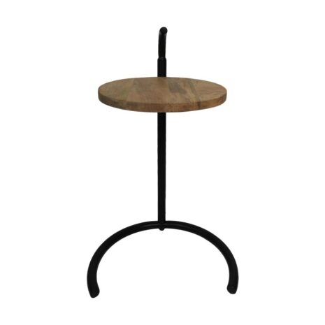 021221 Bijzettafel Mangohout en Zwart Metaal 30x30x63