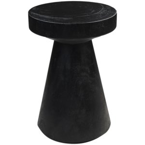 Krukje rond Suar hout zwart - 30x30x43