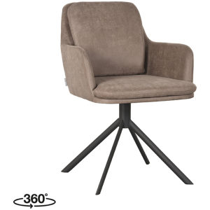 Eetkamerstoel Joy - Taupe Microfiber