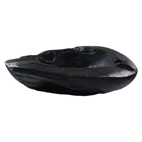 0TBN BL201 Zwart Houten Fruitschaal Teak - ø35-45 cm