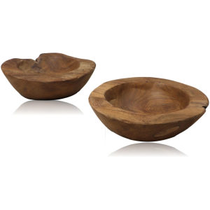 Houten fruitschalen set van 2 - ø20-27 - Blank Teak