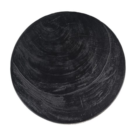 Krukje rond Suar hout zwart - 30x30x43 - details bovenaanzicht