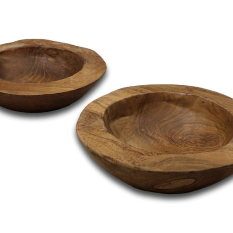 Houten fruitschalen set van 2 - ø20-27 - Teakhout