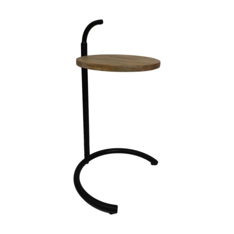 Bijzettafel Mango hout en Zwart-Metaal 30x30x63cm