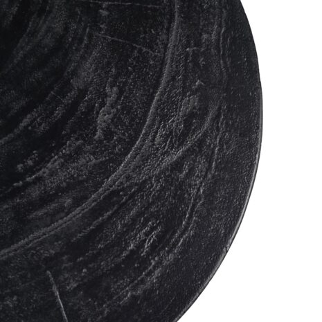 Krukje rond Suar hout zwart - 30x30x43 - details