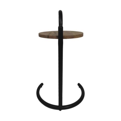 Bijzet tafel Mango hout en Zwart Metaal 30x30x63cm