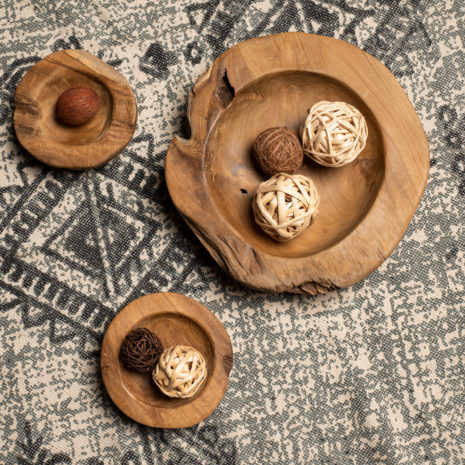 Houten schalen- sfeerfoto - Blank Teak