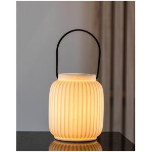 Led lantaarn Ø12X15,5cm wit - Gusta.