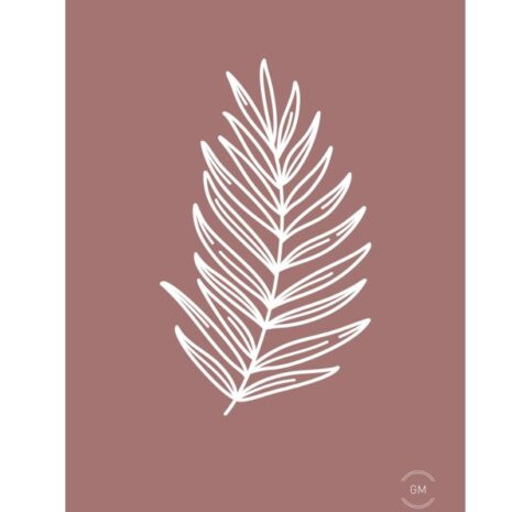 Tuinposter leaf Pink Tuinposter - leaf Pink