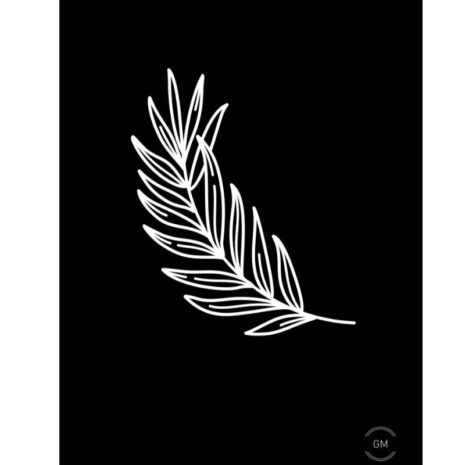 Tuinposter leaf black Tuinposter - leaf black