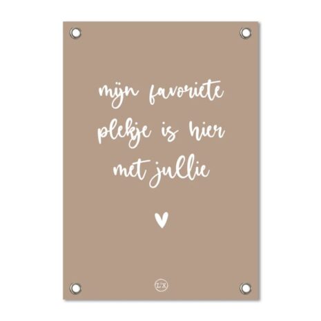 bruine tuinposter met tekst wit bruine tuinposter met tekst wit