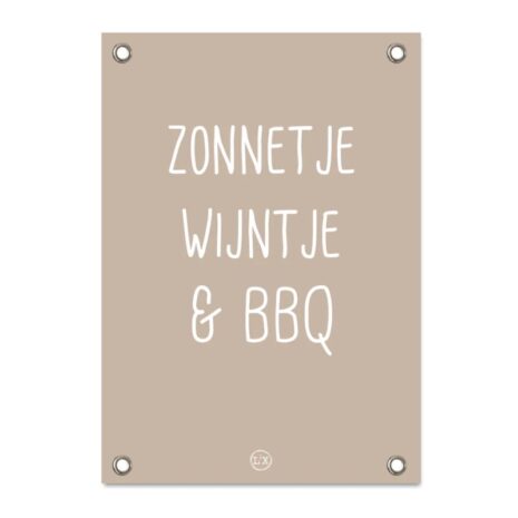 tuinposter zonnetje wijntje en bbq