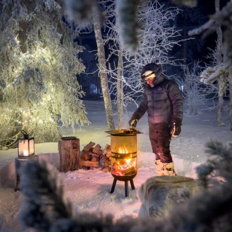 sfeerafbeelding bonfeu bonves 34 zwart - winters plaatje in de sneeuw