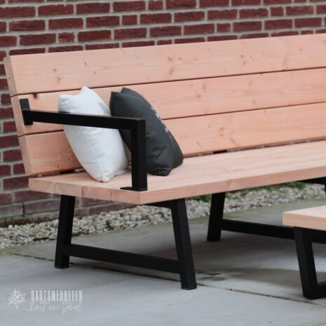 douglas hoekbank met stalen frame 200x200cm