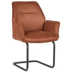 Eetkamerstoel Boet Antraciet Cognac Microvezel - Showmodel